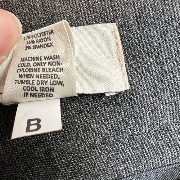 Ann Taylor Loft Button Front Midi Skirt Women's 12 Gray w/ Front Pockets Pencil - Picture 4 of 9